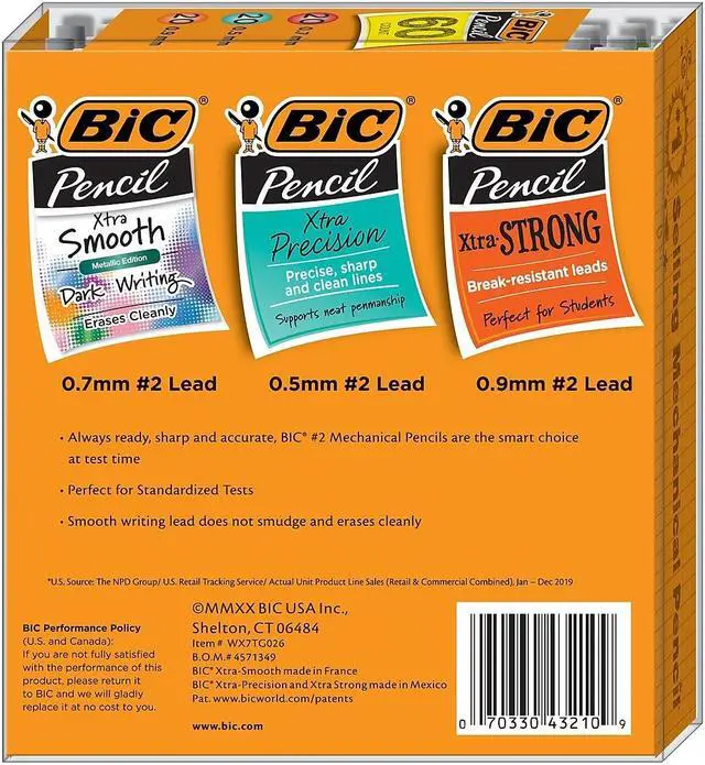 Alt view image 2 of 7 - BIC Mechanical Pencils Assorted Sizes #2 Lead 60/Pack (WX7TG026-BLK)