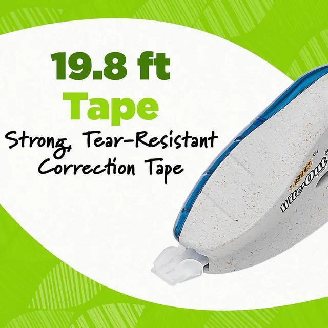 Alt view image 4 of 7 - BIC Ecolutions Wite-Out Brand Correction Tape White 2/Pack (WOET21-WHI)