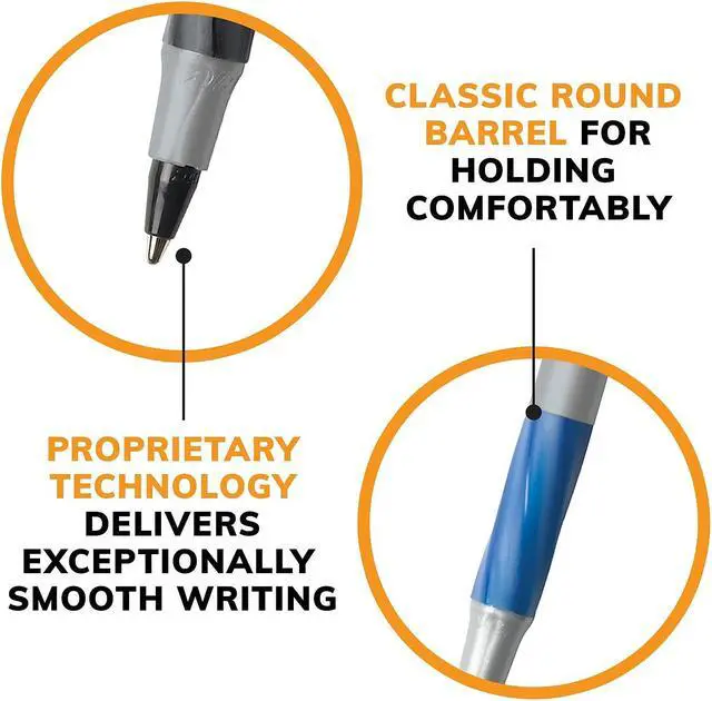 Alt view image 7 of 7 - BIC Round Stic Grip Xtra Comfort Ballpoint Pen Medium Point Blue Ink 24/Box 6 Boxes/Pack (GSMG144E-BLU)