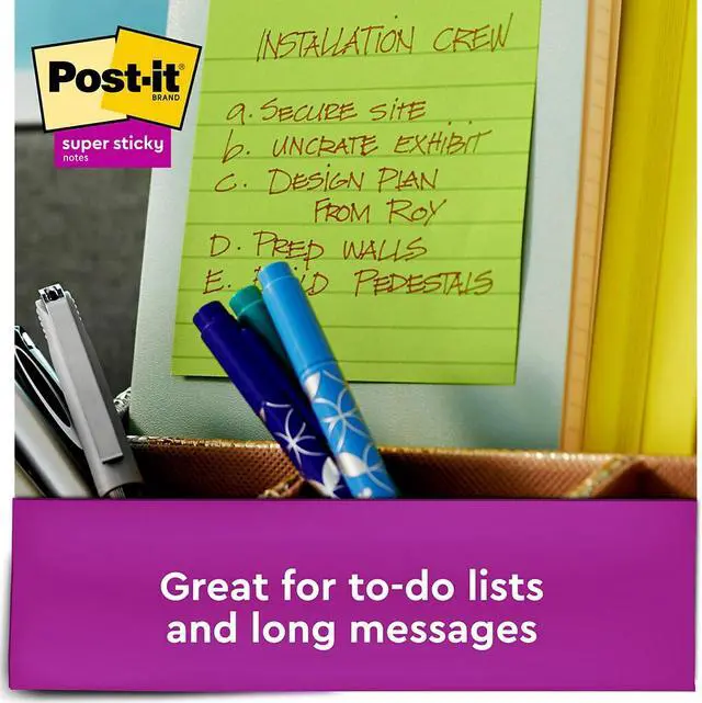 Alt view image 4 of 7 - Post-it Super Sticky Notes Assorted Collection 45 Sheet/Pad 4 Pads/Pack (4622-SSGRID-TR)