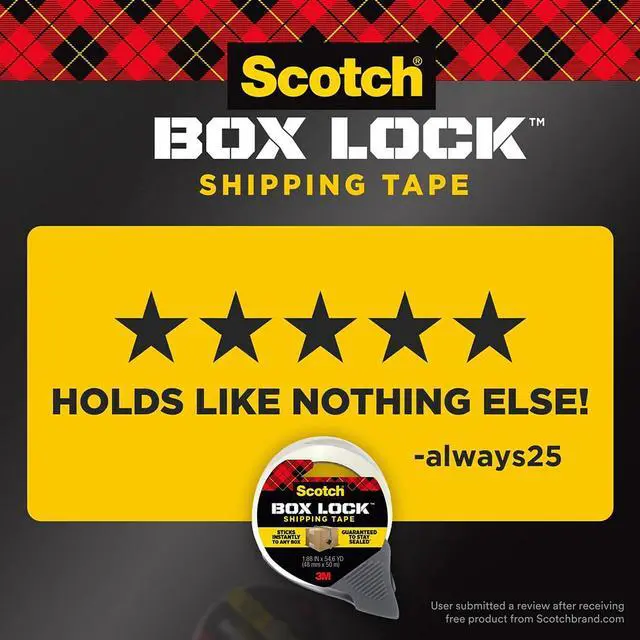 Alt view image 8 of 8 - Scotch Box Lock Shipping Packing Tape 1.88 in x 54.6 yds. Clear (3950)