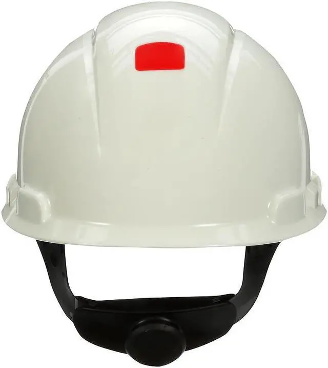 Alt view image 2 of 13 - 3M SecureFit HDPE 4-Point Ratchet Suspension Short Brim Hard Hat White (H-701SFR-UV)