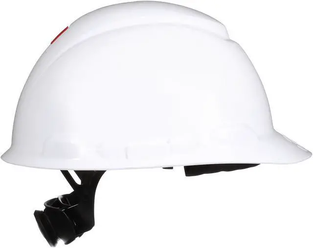 Alt view image 12 of 13 - 3M SecureFit HDPE 4-Point Ratchet Suspension Short Brim Hard Hat White (H-701SFR-UV)