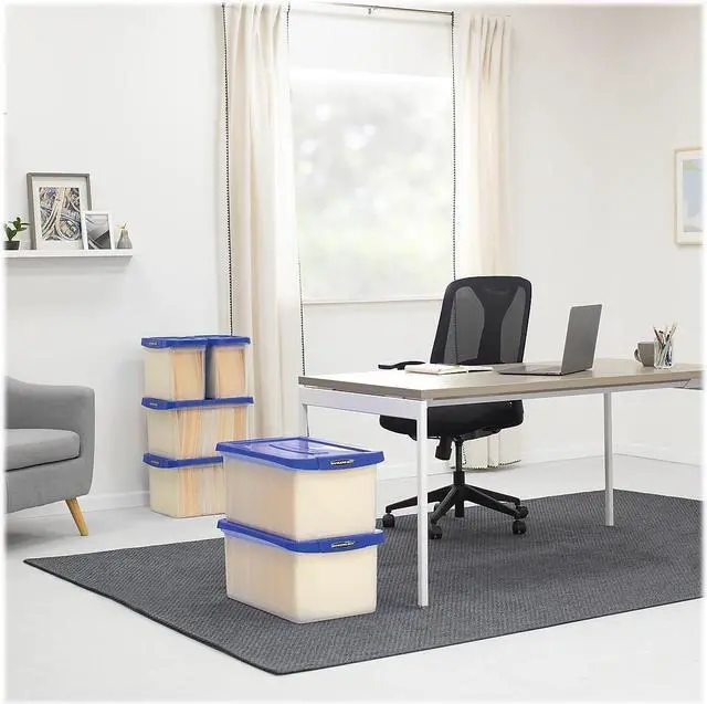 Alt view image 2 of 7 - Bankers Box Bankers Box Heavy-Duty Latch Lid Plastic File Box Letter Size Blue/Clear Each (86101)