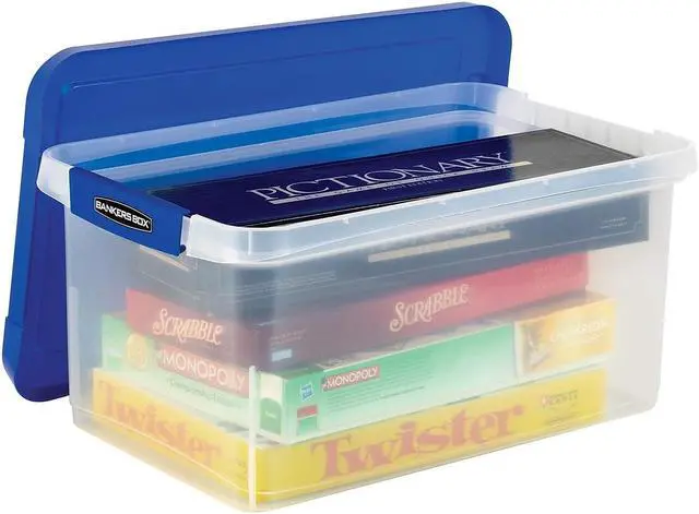 Alt view image 4 of 7 - Bankers Box Bankers Box Heavy-Duty Latch Lid Plastic File Box Letter Size Blue/Clear Each (86101)