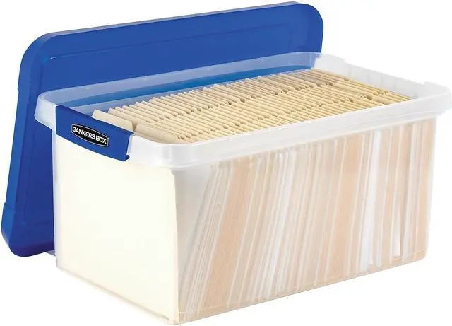 Alt view image 3 of 7 - Bankers Box Bankers Box Heavy-Duty Latch Lid Plastic File Box Letter Size Blue/Clear Each (86101)