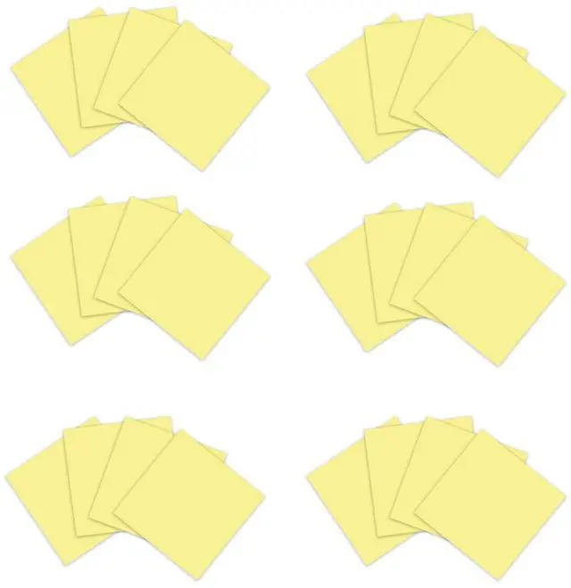 Alt view image 7 of 8 - Post-it 100% Recycled Paper Super Sticky Notes 3" x 3" Canary Yellow 70 Sheets/Pad 24 Pads/Pack (654R-24SSCY-CP)