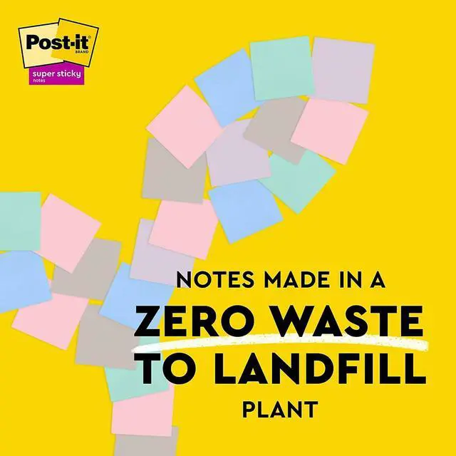 Alt view image 4 of 8 - Post-it Recycled Super Sticky Pop-up Notes 3" x 3" Wanderlust Pastels Collection 70 Sheet/Pad 6 Pads/Pack (R330R-6SSNRP)