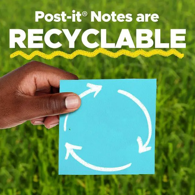 Alt view image 7 of 8 - Post-it Recycled Super Sticky Pop-up Notes 3" x 3" Wanderlust Pastels Collection 70 Sheet/Pad 6 Pads/Pack (R330R-6SSNRP)