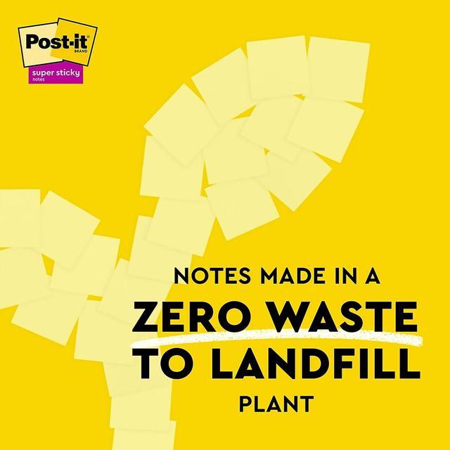 Alt view image 5 of 8 - Post-it Recycled Super Sticky Pop-up Notes 3" x 3" Canary Collection 70 Sheet/Pad 6 Pads/Pack (R330R-6SSCY)