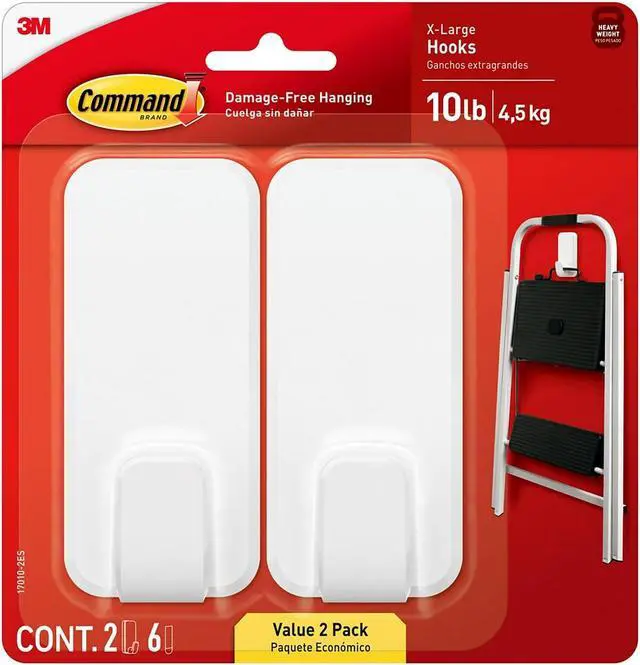 Main image of Command X-Large Utility Hooks White 2/Pack (17010-2ES)