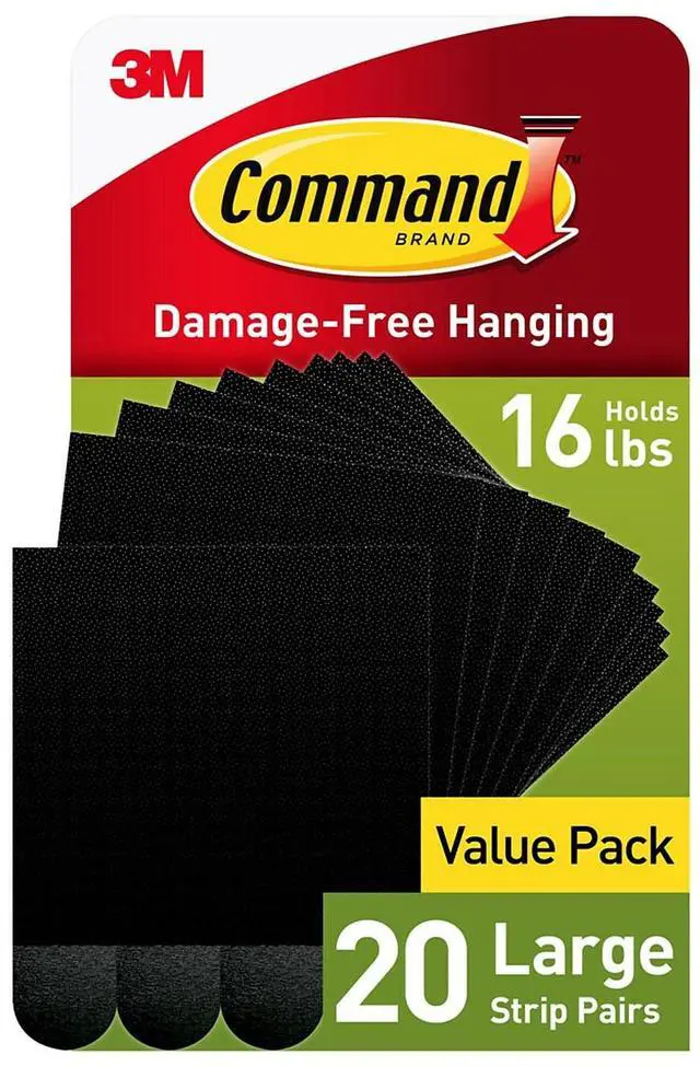 Main image of Command Large Picture Hanging Strips 20/Pack (17206BLK-20NA)
