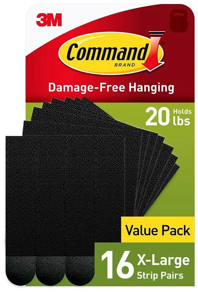Main image of Command X-Large Picture Hanging Strips Black 16/Pack (17217BLK-16NA)