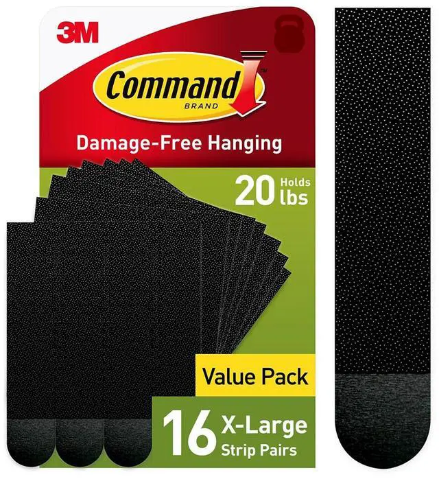 Alt view image 3 of 16 - Command X-Large Picture Hanging Strips Black 16/Pack (17217BLK-16NA)
