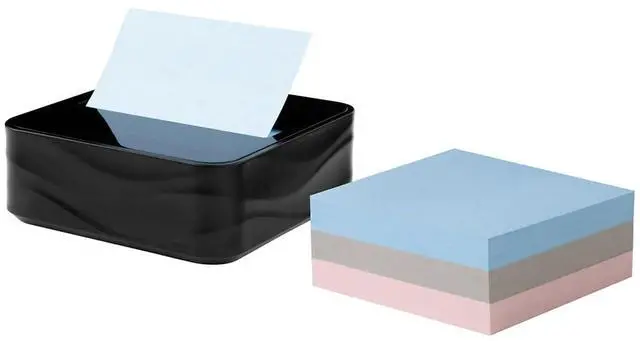 Alt view image 2 of 7 - Post-it Pop-up Wave Design Dispenser with 3" x 3" Sticky Notes Black (WAVE-330-BKVP)