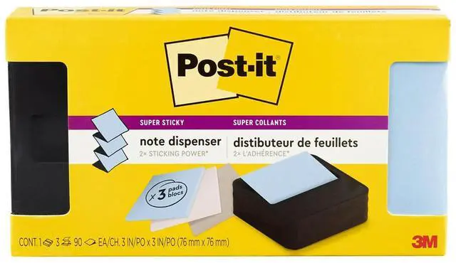 Alt view image 3 of 7 - Post-it Pop-up Wave Design Dispenser with 3" x 3" Sticky Notes Black (WAVE-330-BKVP)