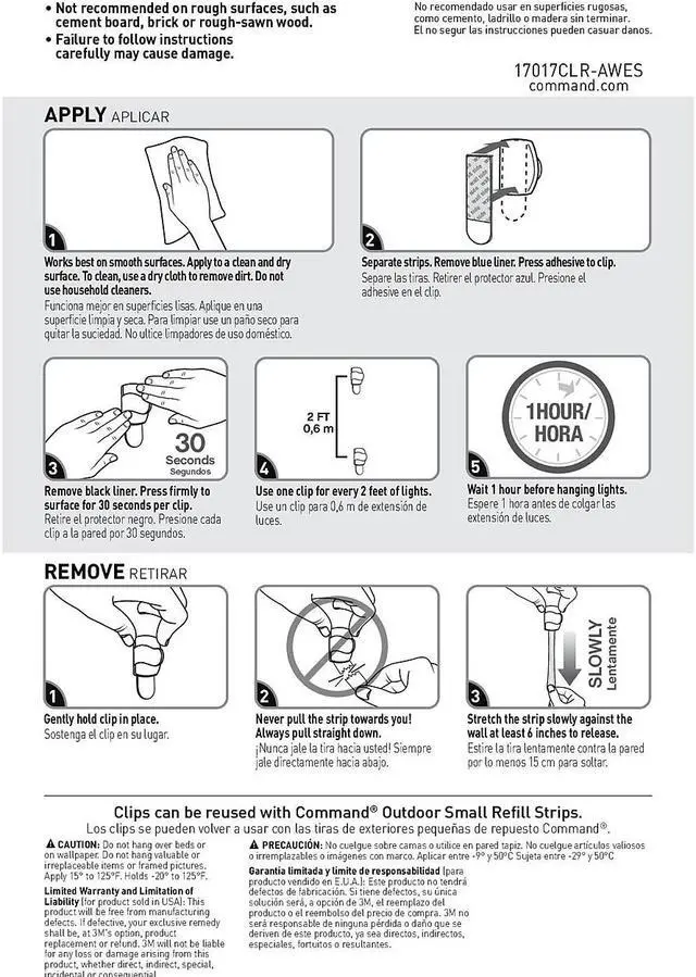 Alt view image 7 of 8 - Command Outdoor Light Clips with Foam Strips Clear 30/Pack (17017CLRAW30NA)