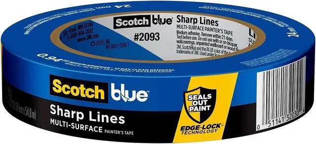 Alt view image 11 of 17 - 3M Scotch Blue 0.94 In. x 45 Yd. Sharp Lines Painter's Tape 2093-24NC
