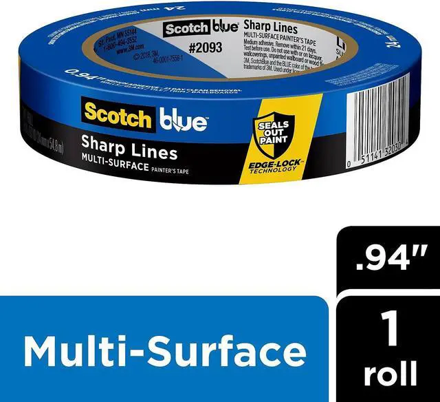 Alt view image 12 of 17 - 3M Scotch Blue 0.94 In. x 45 Yd. Sharp Lines Painter's Tape 2093-24NC