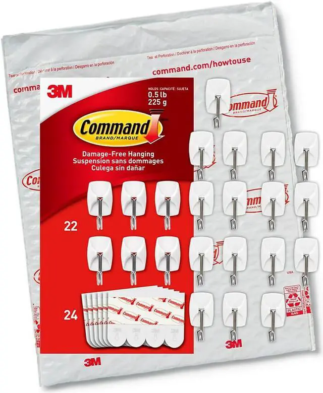 Main image of Command Small Wire Hooks White 22 Hooks/Pack (17067-22NA)