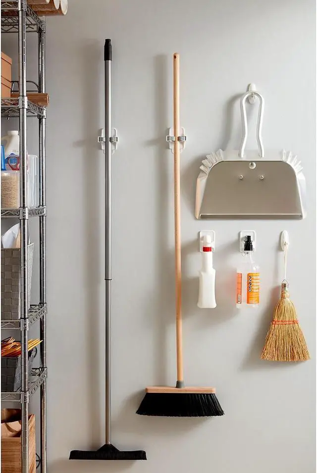 Alt view image 5 of 9 - 3M Broom Gripper 3.12w x 1.85d x 3.34h White/Gray 3 Grippers/6 Strips 170073NA