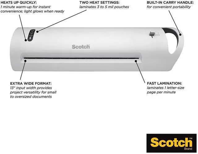 Alt view image 2 of 7 - Scotch Thermal Laminator with 20 Letter Size Pouches (TL1302XVP)
