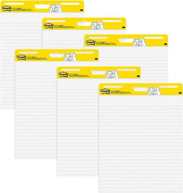Main image of Post-it Super Sticky Wall Easel Pad 25" x 30" Lined 30 Sheets/Pad 6 Pads/Pack (561WL-VAD-6PK)