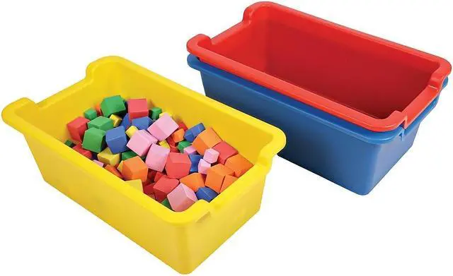 Alt view image 8 of 10 - Deflecto Antimicrobial Rectangle Storage Bin Red 39510RED