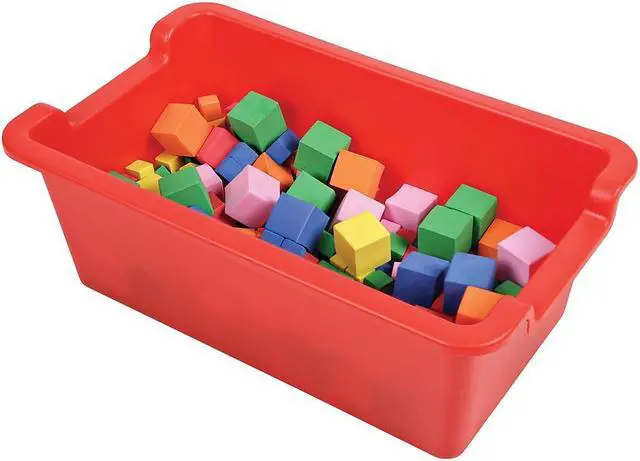 Alt view image 7 of 10 - Deflecto Antimicrobial Rectangle Storage Bin Red 39510RED