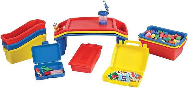 Alt view image 9 of 10 - Deflecto Antimicrobial Rectangle Storage Bin Red 39510RED