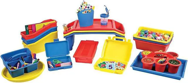 Alt view image 10 of 10 - Deflecto Antimicrobial Rectangle Storage Bin Red 39510RED