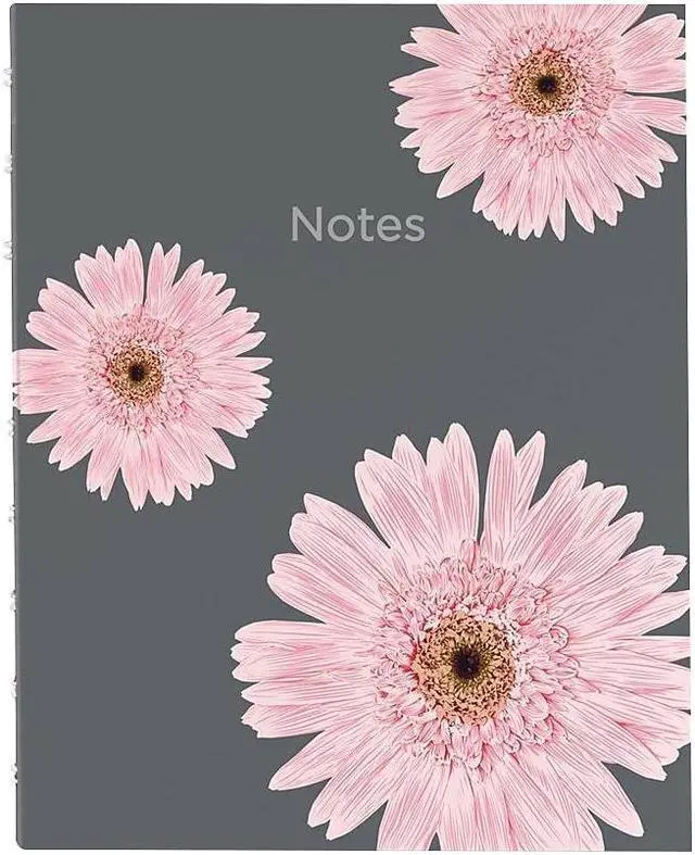 Main image of Blueline Pink Daisy NotePro Professional Notebooks 7.25" x 9.25" College Ruled 75 Sheets Gray/Silver (A6016.01)