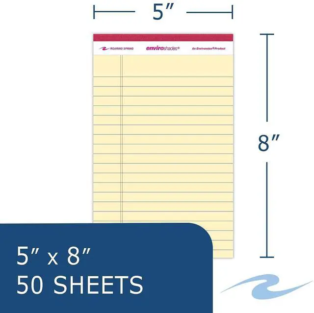 Alt view image 3 of 7 - Roaring Spring 74220 Enviroshades Legal Notepads - 50 Assorted 5x8 Sheets - 72 Notepads/Carton