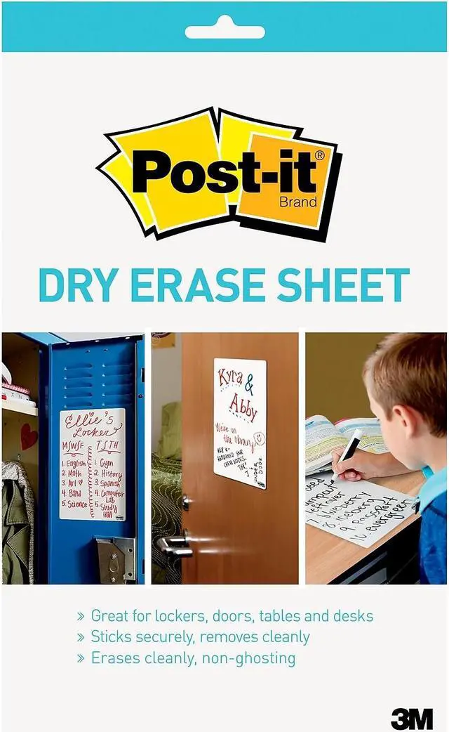 Main image of Post-it Dry Erase Sheets 7" x 11.3" 3/Pack (DEFSHEETS-3PK)