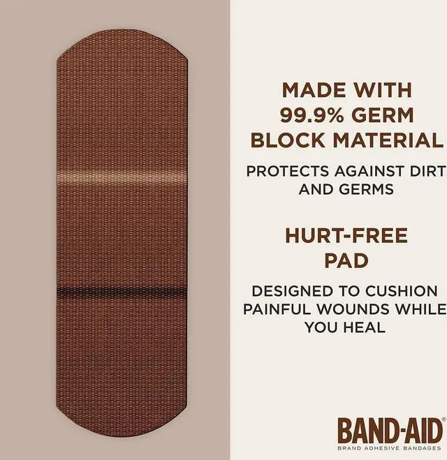 Alt view image 7 of 9 - Band-Aid Brand OurTone Adhesive Bandages BR55 30/Count (119586)