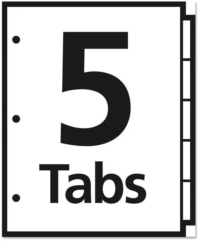 Alt view image 12 of 12 - Office Essentials Plastic Insertable Dividers 5-Tab Letter 11466