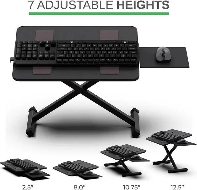 Alt view image 3 of 7 - KT3 Computer Keyboard Stand for Desk - Keyboard Riser for Desk Height Adjustable Keyboard Stand Raise Keyboards To Standing Height Wrist-Friendly Keyboard and Mouse Stand Keyboard Lift Negative Tilt