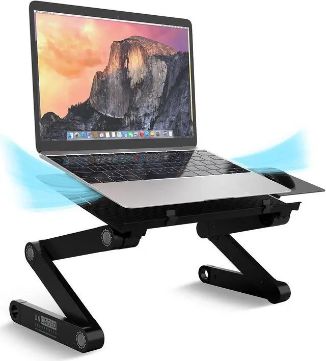Alt view image 2 of 14 - WorkEZ BEST Adjustable Laptop Stand and Lap Desk for Laptop Adjustable Laptop Desk for Lap Aluminum Laptop Stand for Bed Laptop Cooling Stand Laptop Holder desk for bed desktop stand computer lap desk