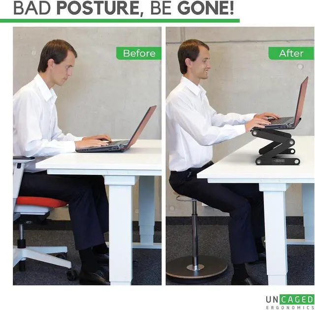 Alt view image 6 of 14 - WorkEZ BEST Adjustable Laptop Stand and Lap Desk for Laptop Adjustable Laptop Desk for Lap Aluminum Laptop Stand for Bed Laptop Cooling Stand Laptop Holder desk for bed desktop stand computer lap desk