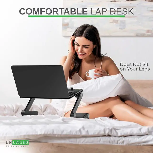Alt view image 7 of 14 - WorkEZ BEST Adjustable Laptop Stand and Lap Desk for Laptop Adjustable Laptop Desk for Lap Aluminum Laptop Stand for Bed Laptop Cooling Stand Laptop Holder desk for bed desktop stand computer lap desk
