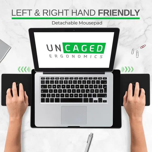 Alt view image 6 of 8 - CD4 Adjustable Standing Desk Converter for Laptops - vertical laptop stand for desk adjustable height Table Top Standing Desk Riser with Mouse Pad 2.6"-18.6" Standing Desk Adjustable Height Converter