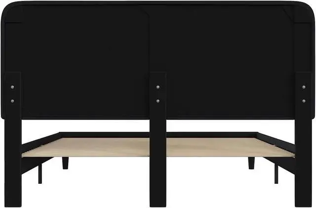 Alt view image 18 of 20 - Addison Charcoal King Fabric Upholstered Platform Bed - Headboard with Rounded Edges - No Box Spring or Foundation Needed