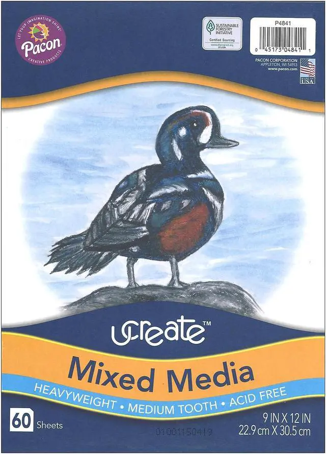 Alt view image 2 of 4 - UCreate Heavyweight Mixed Media Art Paper 9" x 12" Natural PAC4841-6