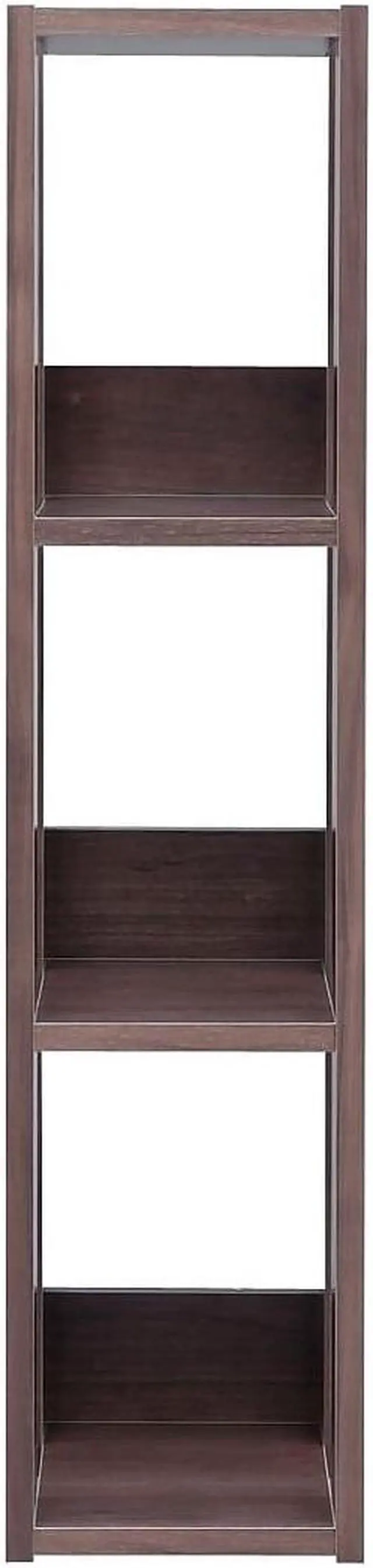 Alt view image 6 of 9 - IRIS Mado 3-Shelf Slim Open Wood Shelving Unit, Brown