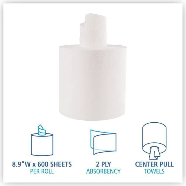 Alt view image 7 of 10 - Boardwalk 410321 Center-Pull Roll Towels - 8.9 in.