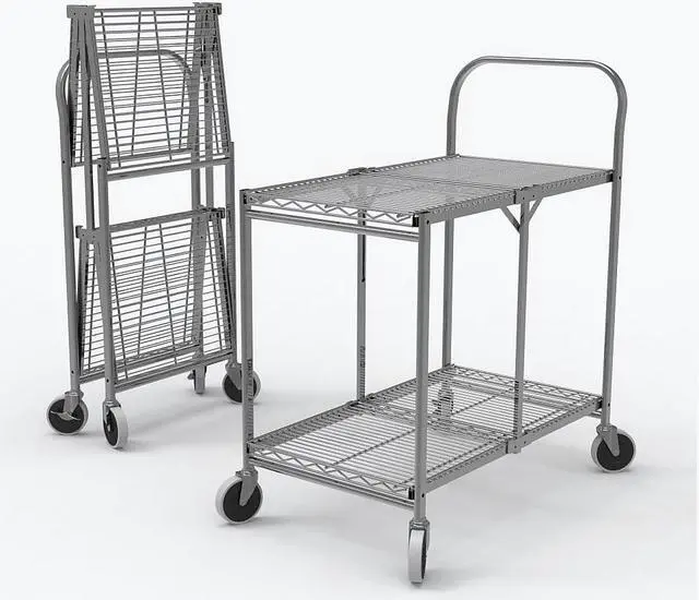 Alt view image 6 of 20 - WSCC-2 - Two-Shelf Collapsible Wire Utility Cart