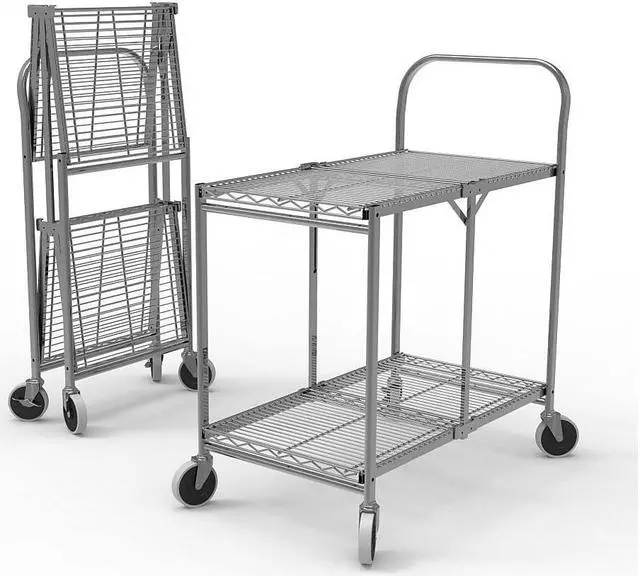 Alt view image 8 of 20 - WSCC-2 - Two-Shelf Collapsible Wire Utility Cart
