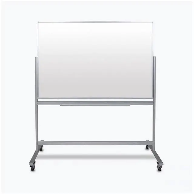 Alt view image 5 of 14 - Luxor MMGB6040 Mobile Magnetic Glass Dry Erase Board - 60" x 40" - White Surface - Silver Aluminum Frame