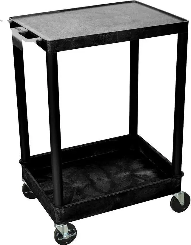 Alt view image 8 of 9 - Luxor STC21-B - Flat Top and Tub Bottom Shelf Cart