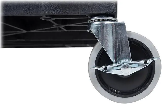 Alt view image 13 of 20 - Luxor Mobile Home Office Kitchen Service Push Handle High Capacity 18"D x 32"W Tub Utility Storage Cart 3 Shelves Black